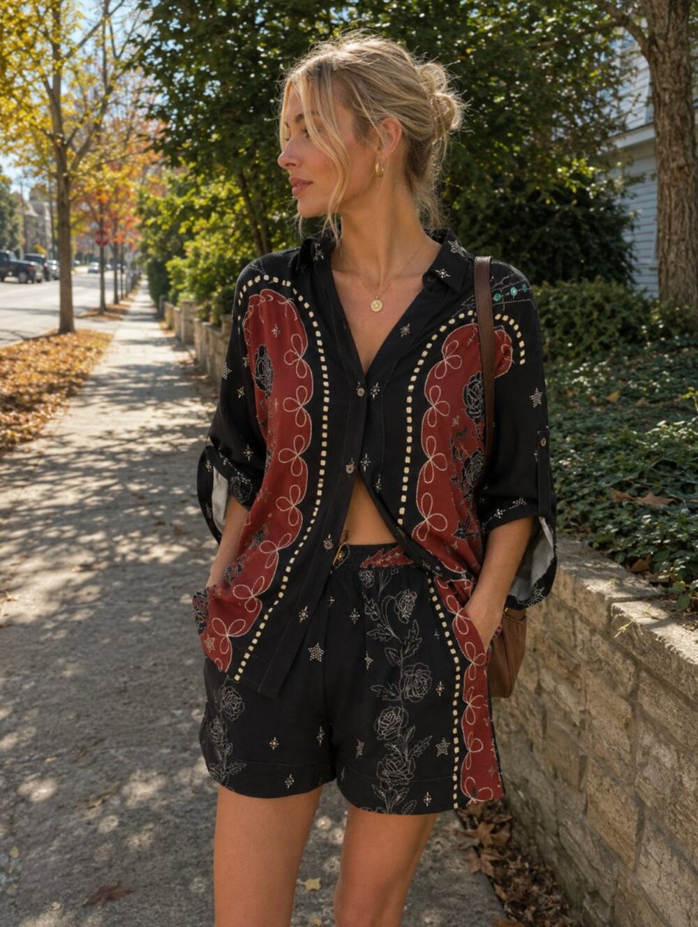 AGUA BENDITA Set Chrissy Shirt & Linny Shorts in Bowly Size XS NEW